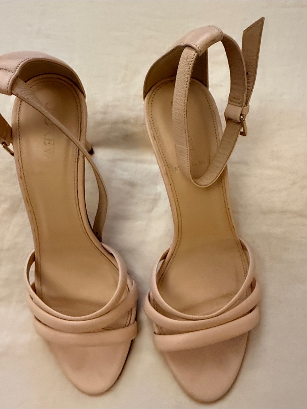 Nude Ankle-Strap High Heel Sandals - Women's
